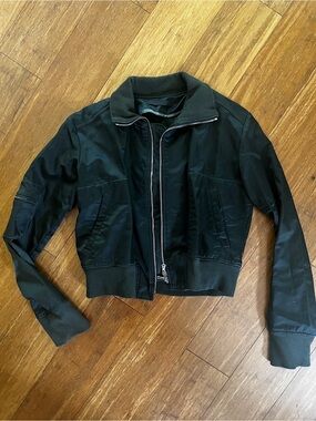 KES Cropped Aviator Bomber Jacket